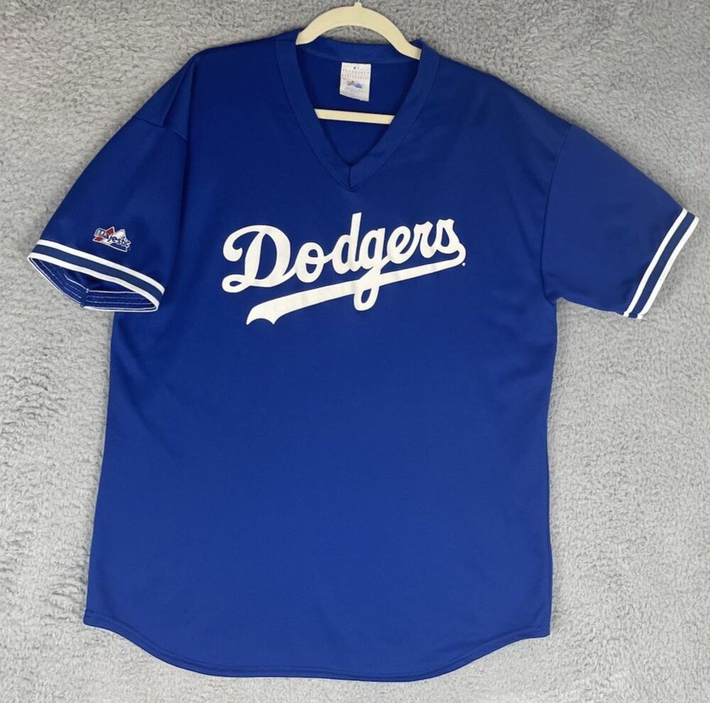 VTG Majestic Batting Jersey Wally Moon #9 Los Angeles Dodgers Mens XL Blue NWOT
